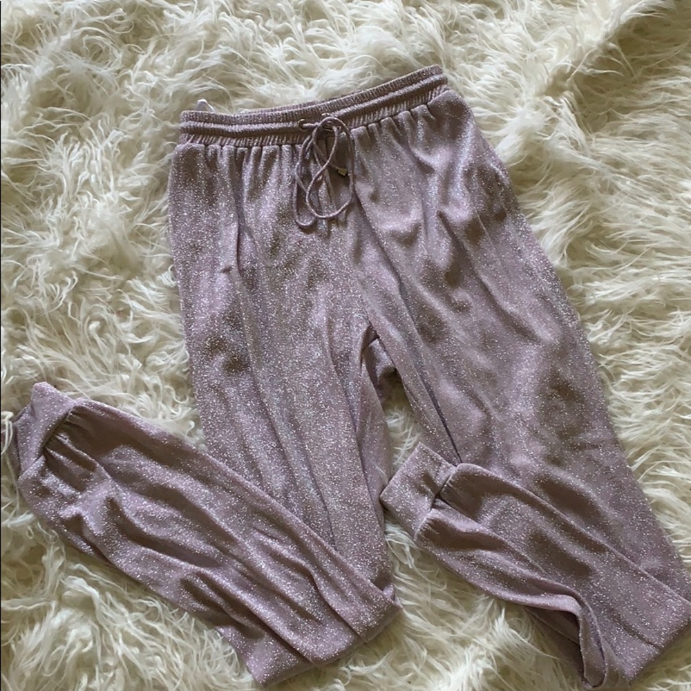Purple sparkle joggers